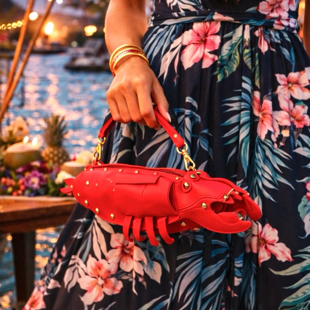 LOUIE Lobster Bag 3D Statement Purse Coastal Beach Nautical,2 Straps Incl.Quirky - Picture 1 of 9